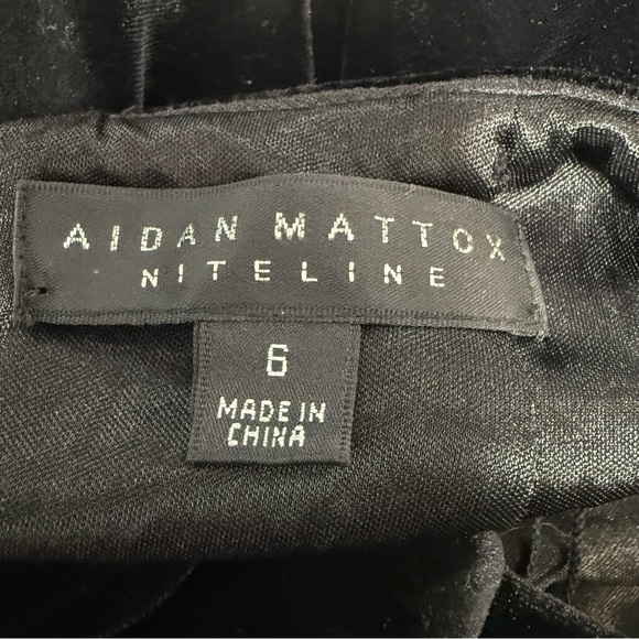 NWT AIDAN MATTOX Black Velvet Sequin Racerback Backless Cocktail Dress Cutout 6 - Picture 12 of 16